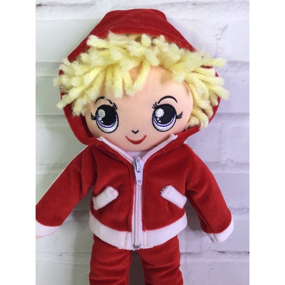 Well Made Toy Teenees Sportsters Stuffed Plush Rag Doll Yellow Blonde Yarn Hair - Picture 2 of 10